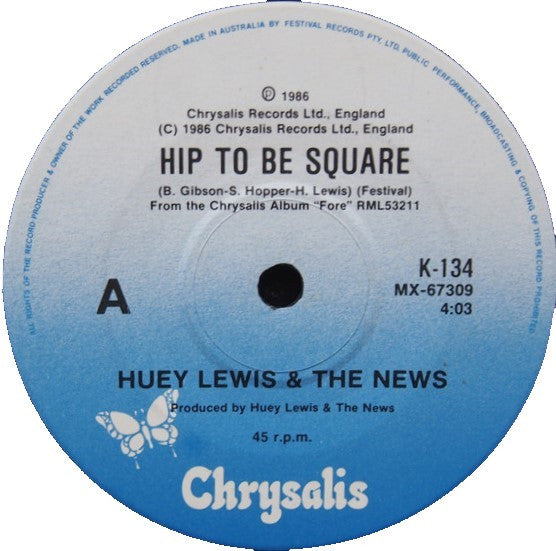 Huey Lewis &amp; The News : Hip To Be Square (7&quot;, Single, Pap)