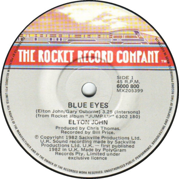 Elton John : Blue Eyes (7&quot;, Single)