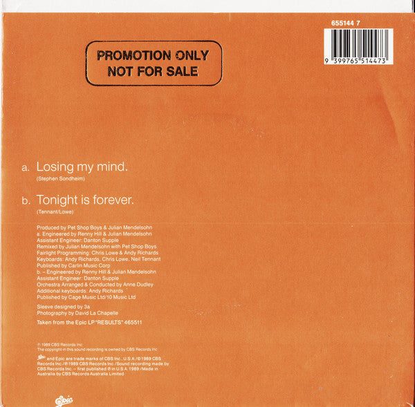 Liza Minnelli : Losing My Mind (7", Single)