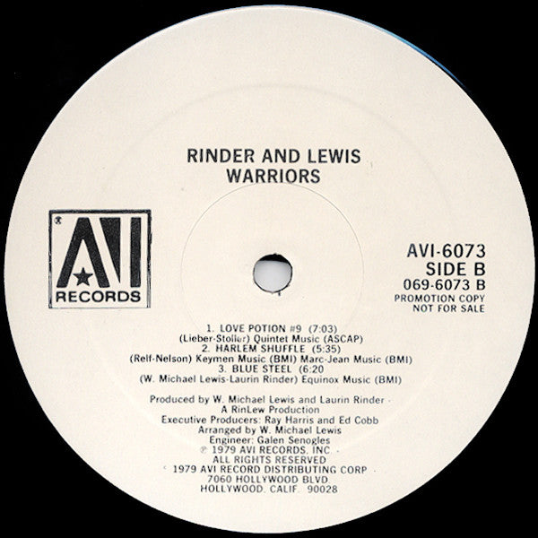 Rinder & Lewis : Warriors (LP, Album, Promo)