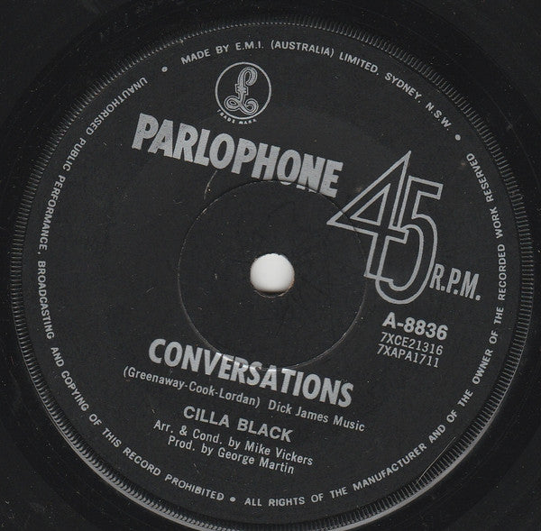 Cilla Black : Conversations (7", Single)