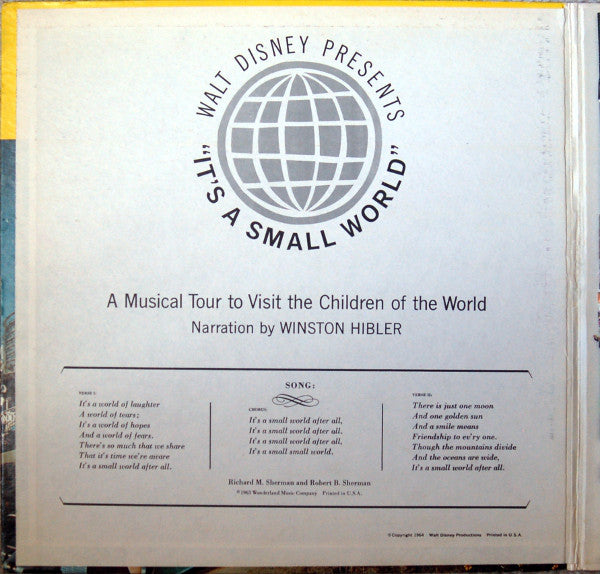 Unknown Artist : Walt Disney Presents It's A Small World (LP, Album, Mono, RE, Pur)