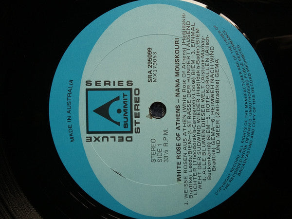 Nana Mouskouri : White Rose Of Athens (LP, Comp, RE)