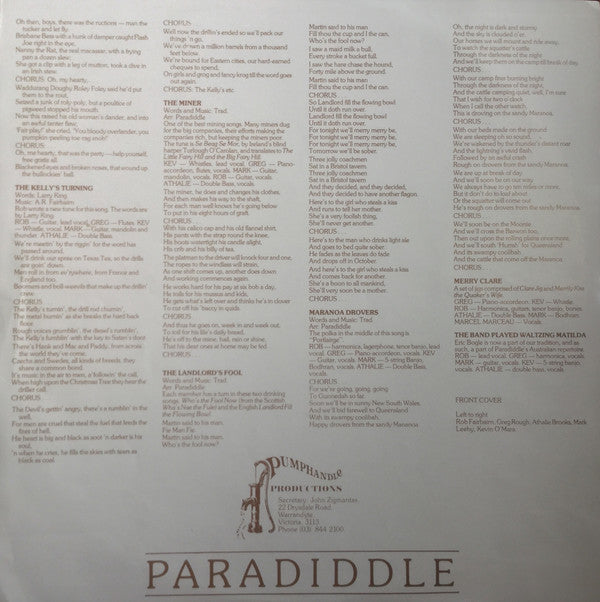 Paradiddle Traditional Folk Band : Sorry To Keep You Waiting (LP, Album)