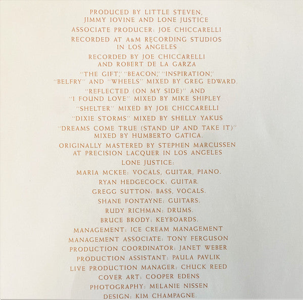 Lone Justice : Shelter (LP, Album)