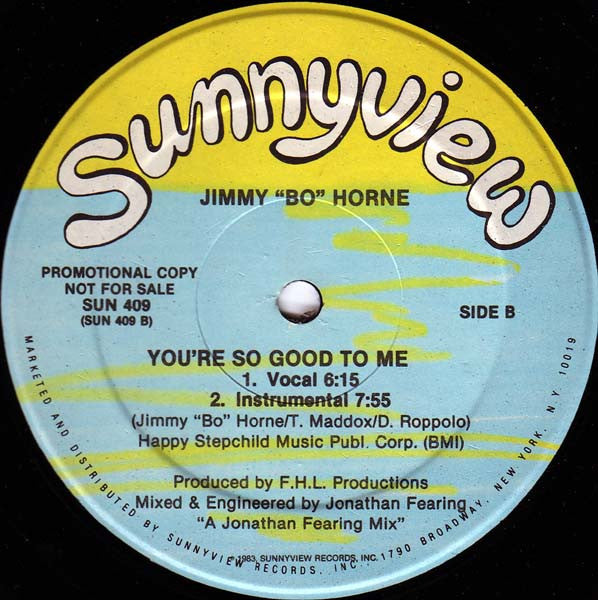 Jimmy "Bo" Horne : You're So Good To Me (12", Promo)