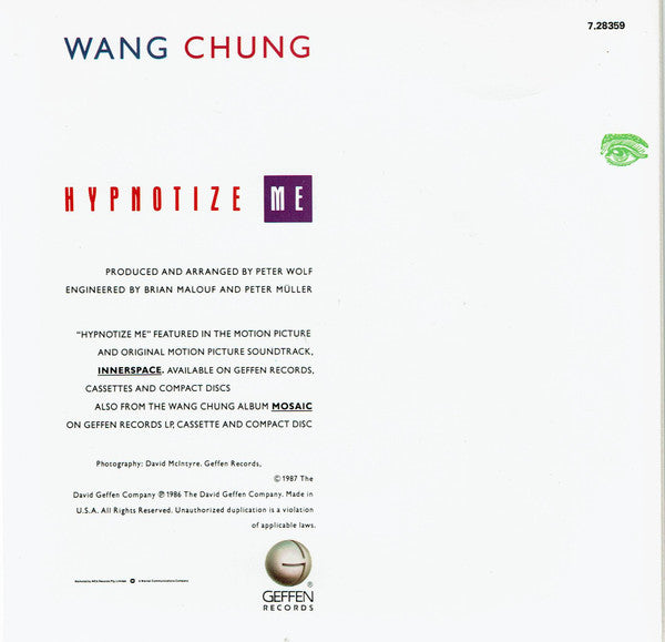 Wang Chung : Hypnotize Me (7", Single)