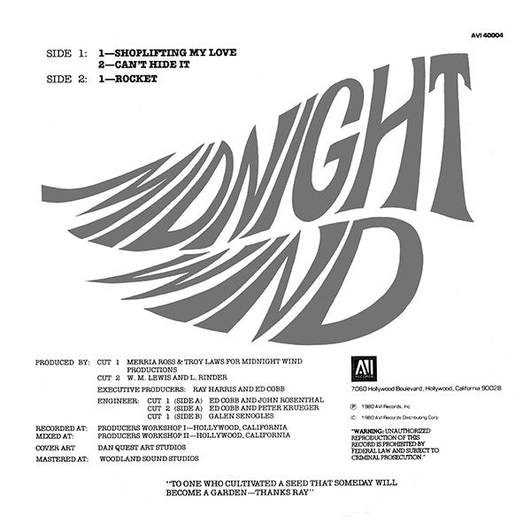 Midnight Wind : Midnight Wind (12", MiniAlbum, Promo)