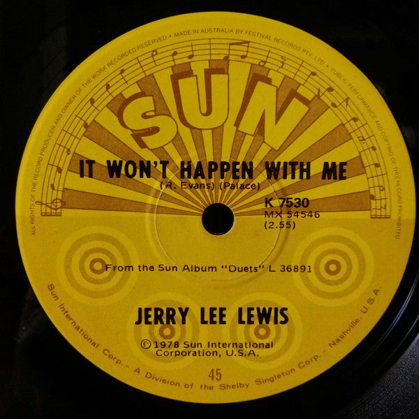 Jerry Lee Lewis : Cold Cold Heart / It Won't Happen With Me (7", Single)