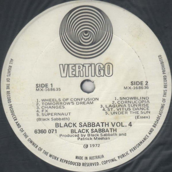 Black Sabbath : Black Sabbath Vol 4 (LP, Album, Gat)