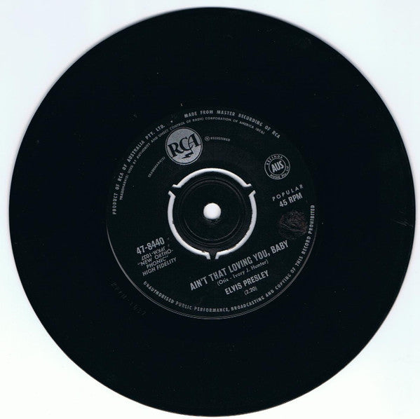 Elvis Presley : Ain't That Loving You Baby (7", Single)