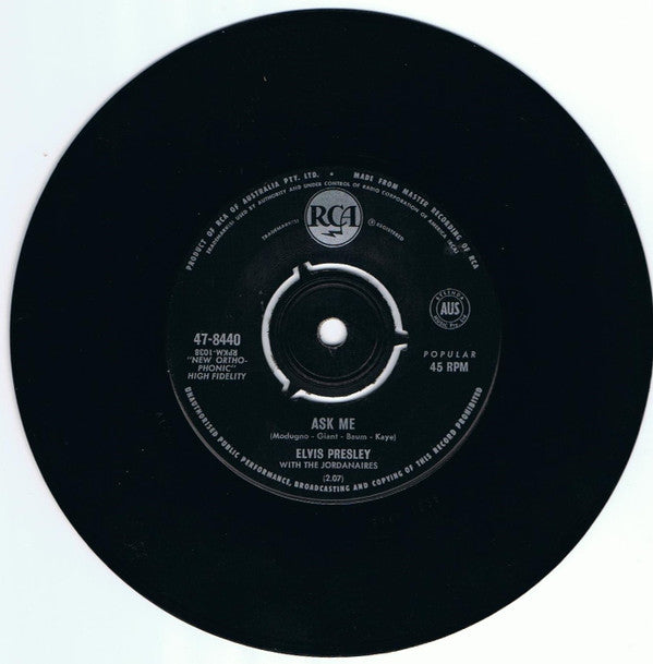 Elvis Presley : Ain't That Loving You Baby (7", Single)