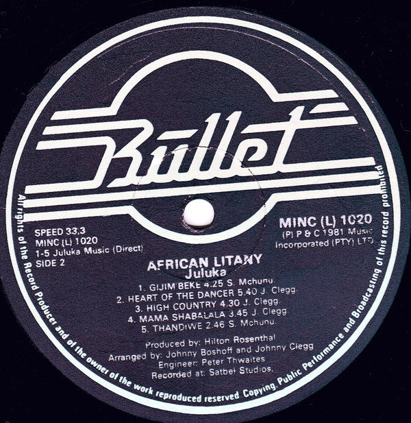 Juluka : African Litany (LP, Album)
