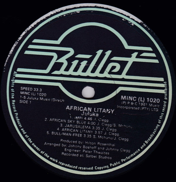 Juluka : African Litany (LP, Album)