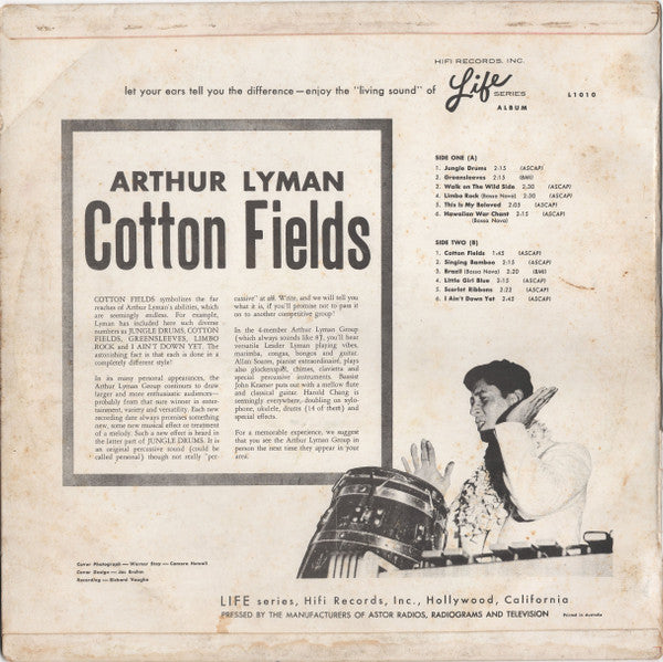 Arthur Lyman : Cotton Fields (LP, Album)