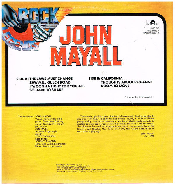 John Mayall : Rock Legends (LP, Album)