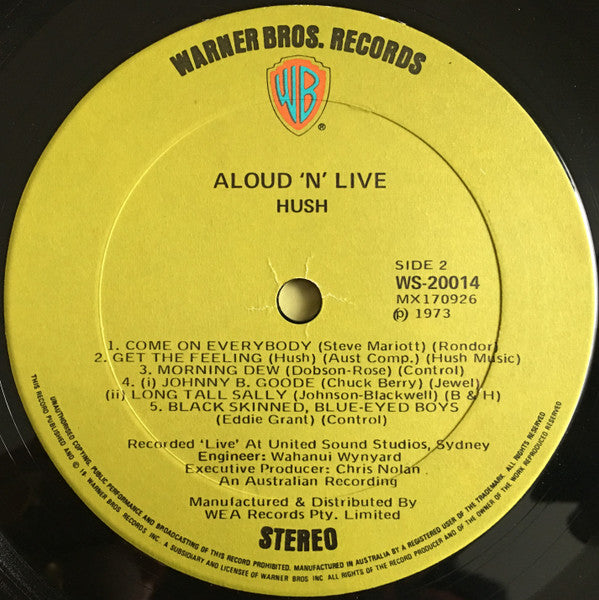 Hush (7) : Aloud 'N' Live (LP, Album)
