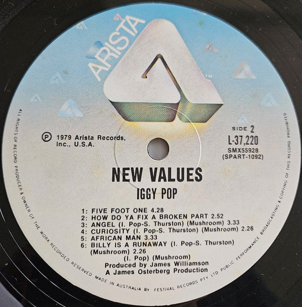 Iggy Pop : New Values (LP, Album, RE, TP)