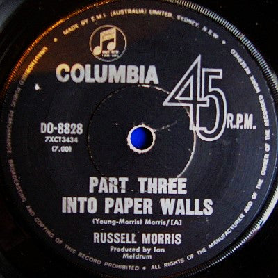 Russell Morris : Part Three Into Paper Walls (7", Single)