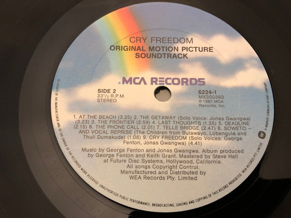George Fenton And Jonas Gwangwa : Cry Freedom (Original Motion Picture Soundtrack) (LP, Album)