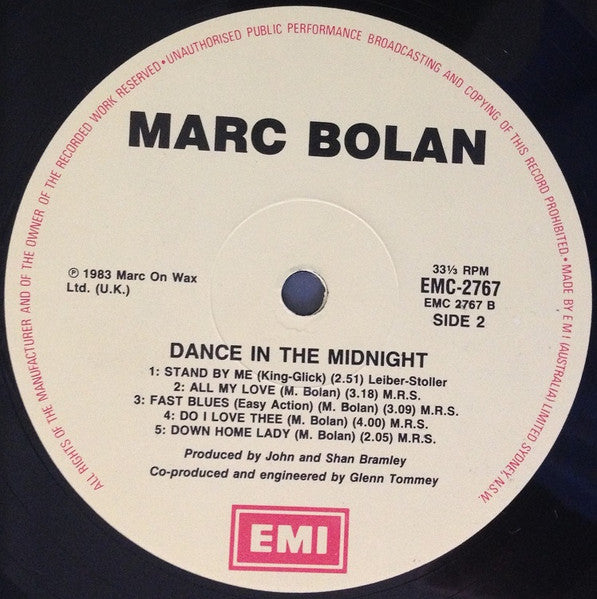 Marc Bolan : Dance In The Midnight (LP, Album)