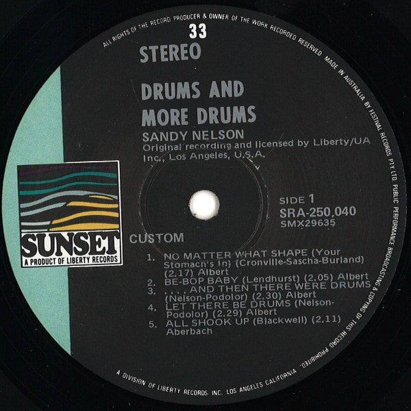 Sandy Nelson : Drums And More Drums! (LP, Comp, RE)