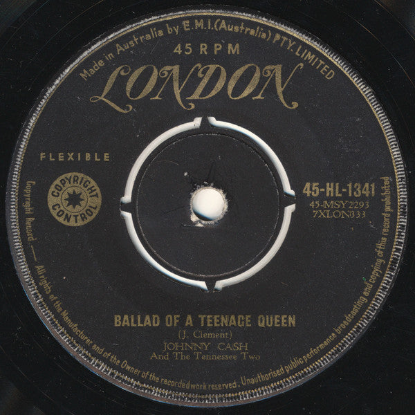 Johnny Cash & The Tennessee Two : Ballad Of A Teenage Queen (7", Single)