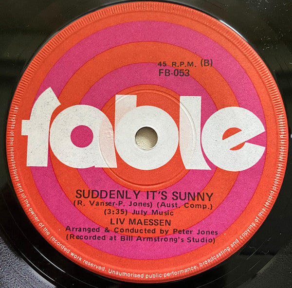 Liv Maessen : Hurry On Down (7", Single)