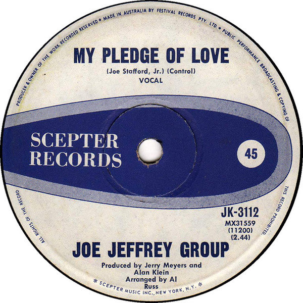 The Joe Jeffrey Group : My Pledge Of Love / Margie (7&quot;, Single)