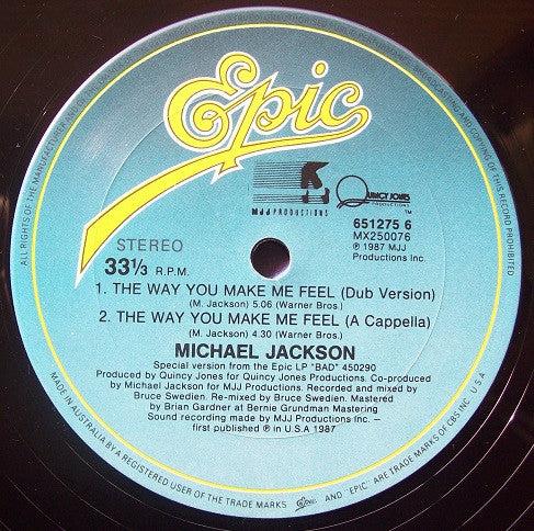Michael Jackson : The Way You Make Me Feel (12")