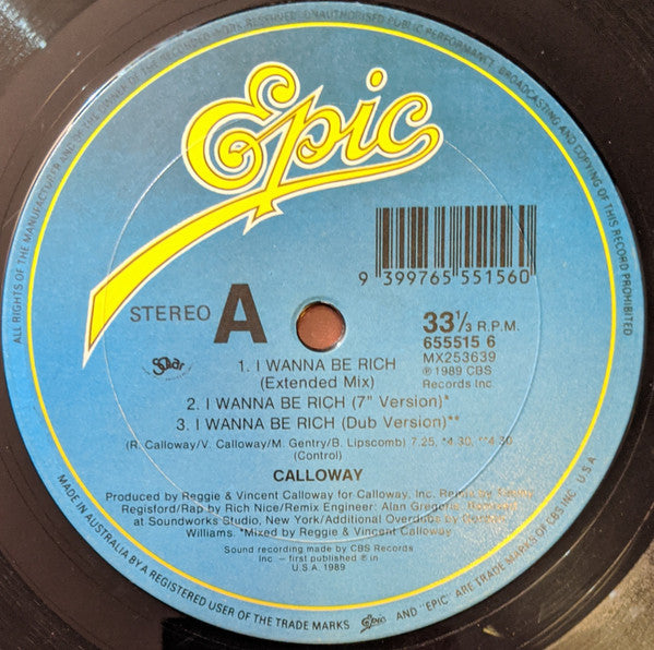 Calloway : I Wanna Be Rich (12")