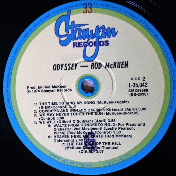 Rod McKuen : Odyssey (LP, Album)