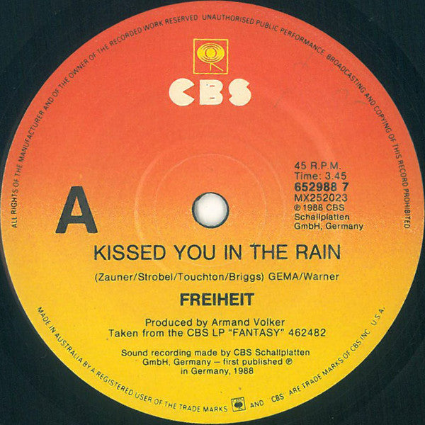 Münchener Freiheit : Kissed You In The Rain (7", Single, Promo)