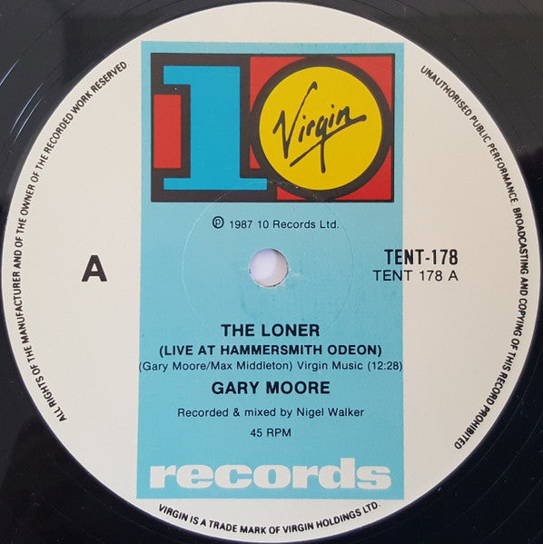 Gary Moore : The Loner (12", Single, Ltd)