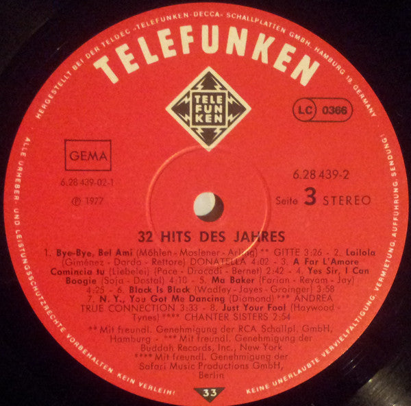 Various : 32 Hits Des Jahres (2xLP, Comp)