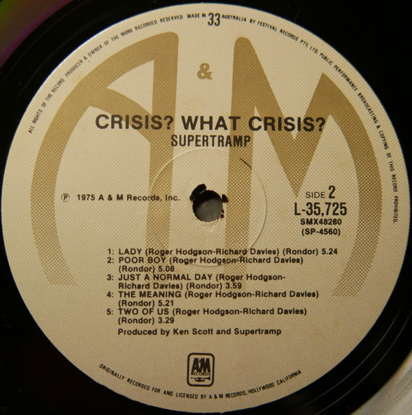Supertramp : Crisis? What Crisis? (LP, Album)