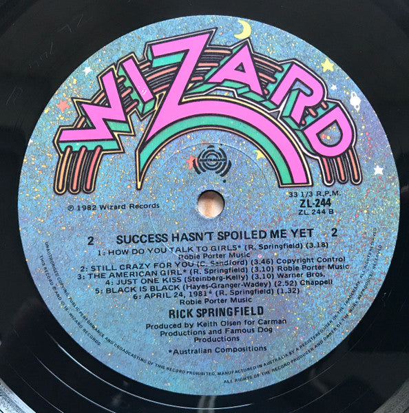 Rick Springfield : Success Hasn't Spoiled Me Yet (LP, Album)