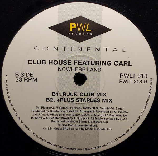 Club House Featuring Carl Fanini : Nowhere Land (12")