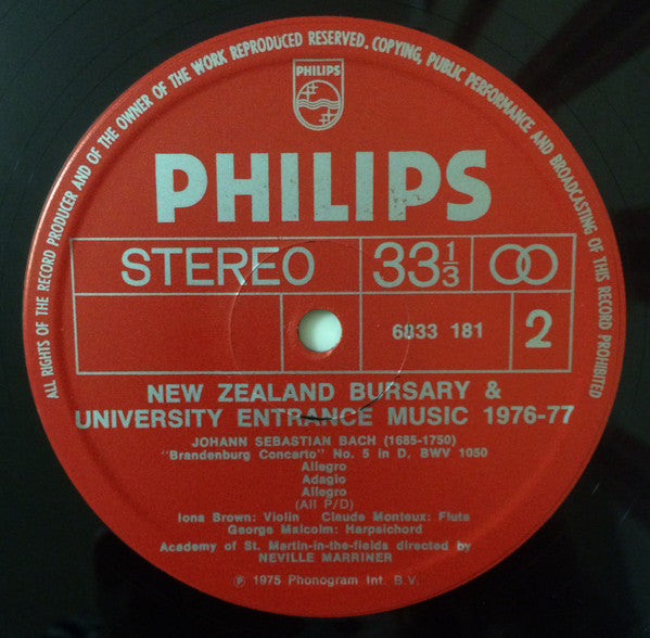 Johann Sebastian Bach, Hector Berlioz, Krzysztof Penderecki : New Zealand Bursary & University Entrance Music 1976 - 1978 (LP, Comp)