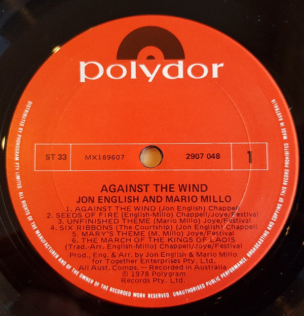 Jon English (3) & Mario Millo : Against The Wind (LP)