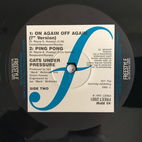 Cats Under Pressure : On Again Off Again (12", Single)