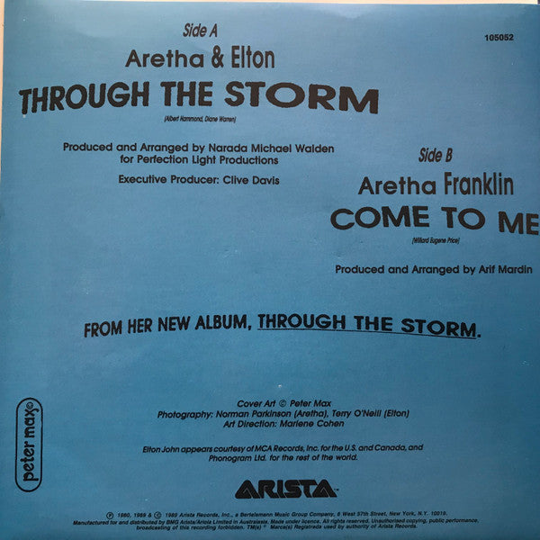 Aretha Franklin & Elton John : Through The Storm (7", Single)