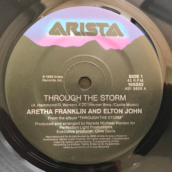 Aretha Franklin & Elton John : Through The Storm (7", Single)