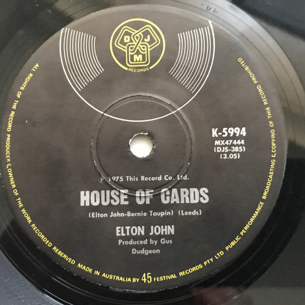 Elton John : Someone Saved My Life Tonight (7", Single)