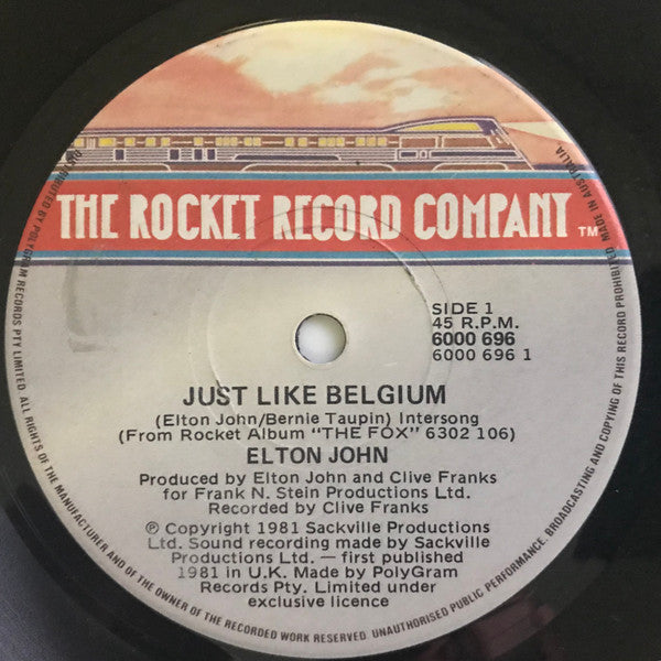 Elton John : Just Like Belgium (7&quot;, Single)