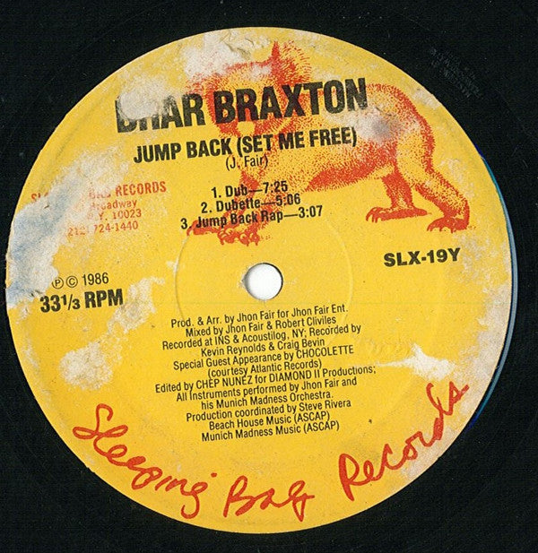 Dhar Braxton : Jump Back (Set Me Free) (12")