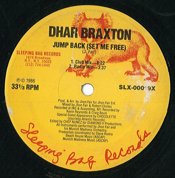 Dhar Braxton : Jump Back (Set Me Free) (12")