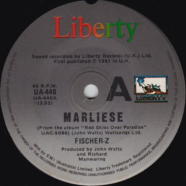 Fischer-Z : Marliese (7", Single)