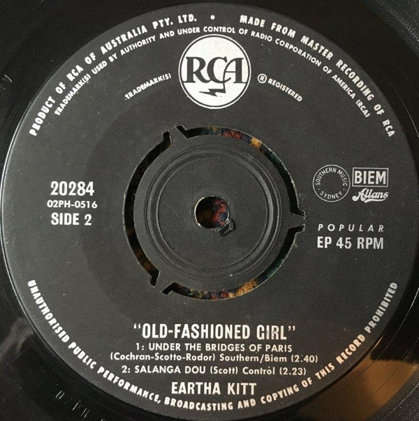 Eartha Kitt : Old Fashioned Girl (7", EP, Bla)