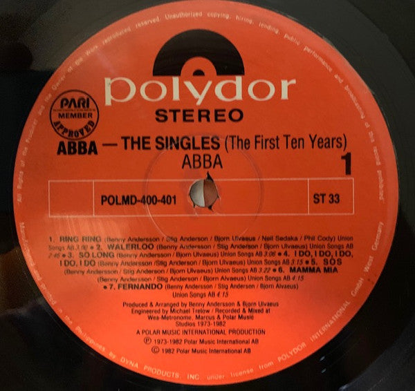 ABBA : The Singles (The First Ten Years) (2xLP, Comp, Gat)